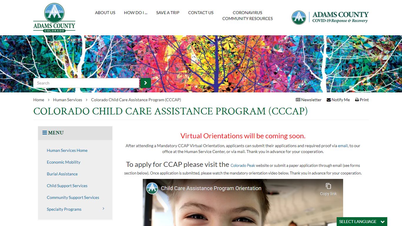 Colorado Child Care Assistance Program (CCCAP)